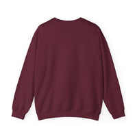 Black crewneck sweatshirt featuring a Santa motorcycle graphic by Printify, perfect for cozy winter wear.