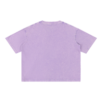 Mineral wash boxy cotton t-shirt with oversized fit and senior year 2027 graphic design