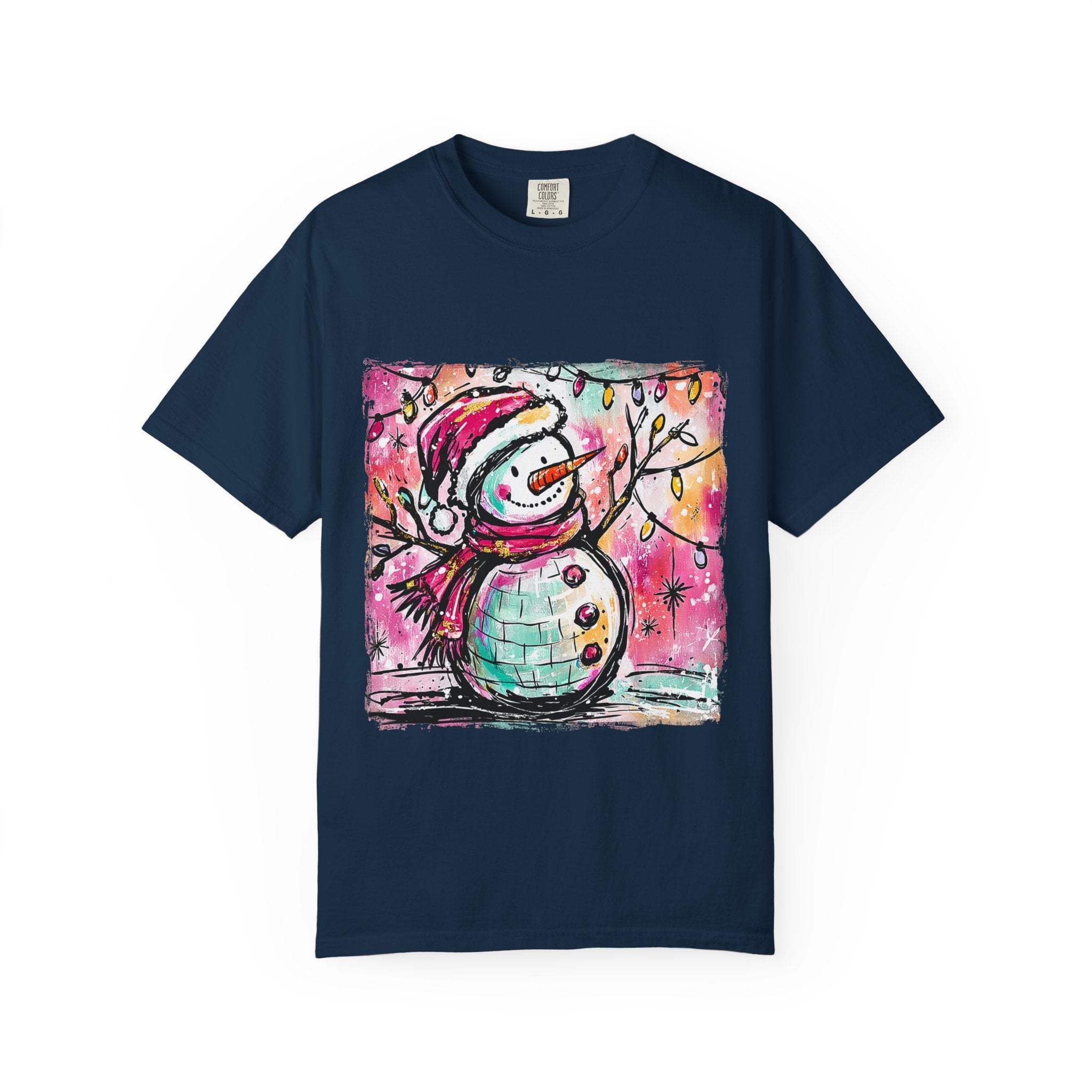 Unisex T-shirt Retro Disco Ball Snowman Tee