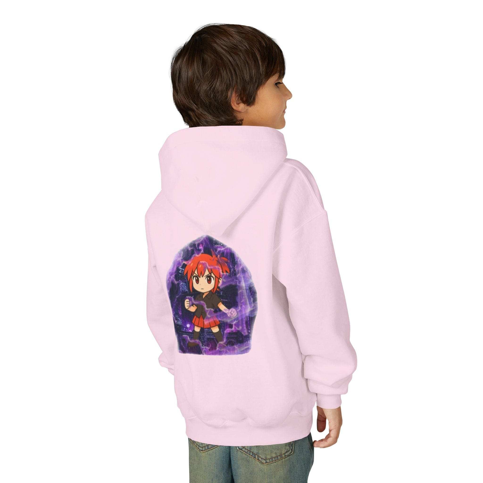Anime Purple Power Girl Youth Hoodie Sweatshirt