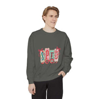 Pepper garment-dyed sweatshirt for preppy SPED teachers, featuring a festive Christmas design by Printify