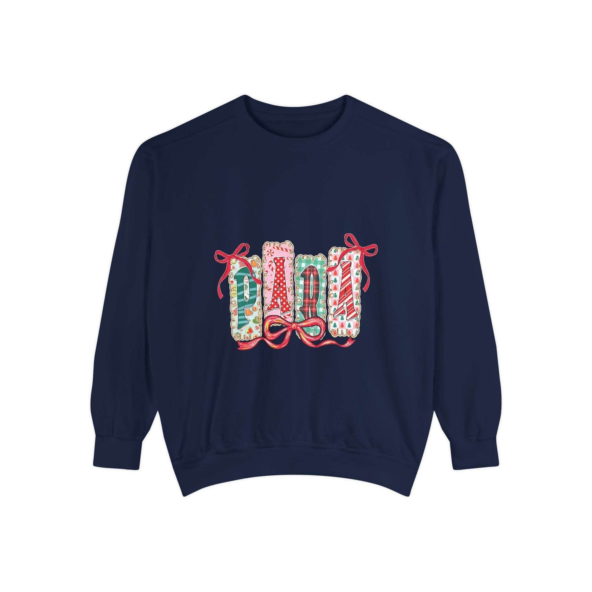 Butter color preppy Christmas sweatshirt for educators by Printify, cozy holiday wear in size S