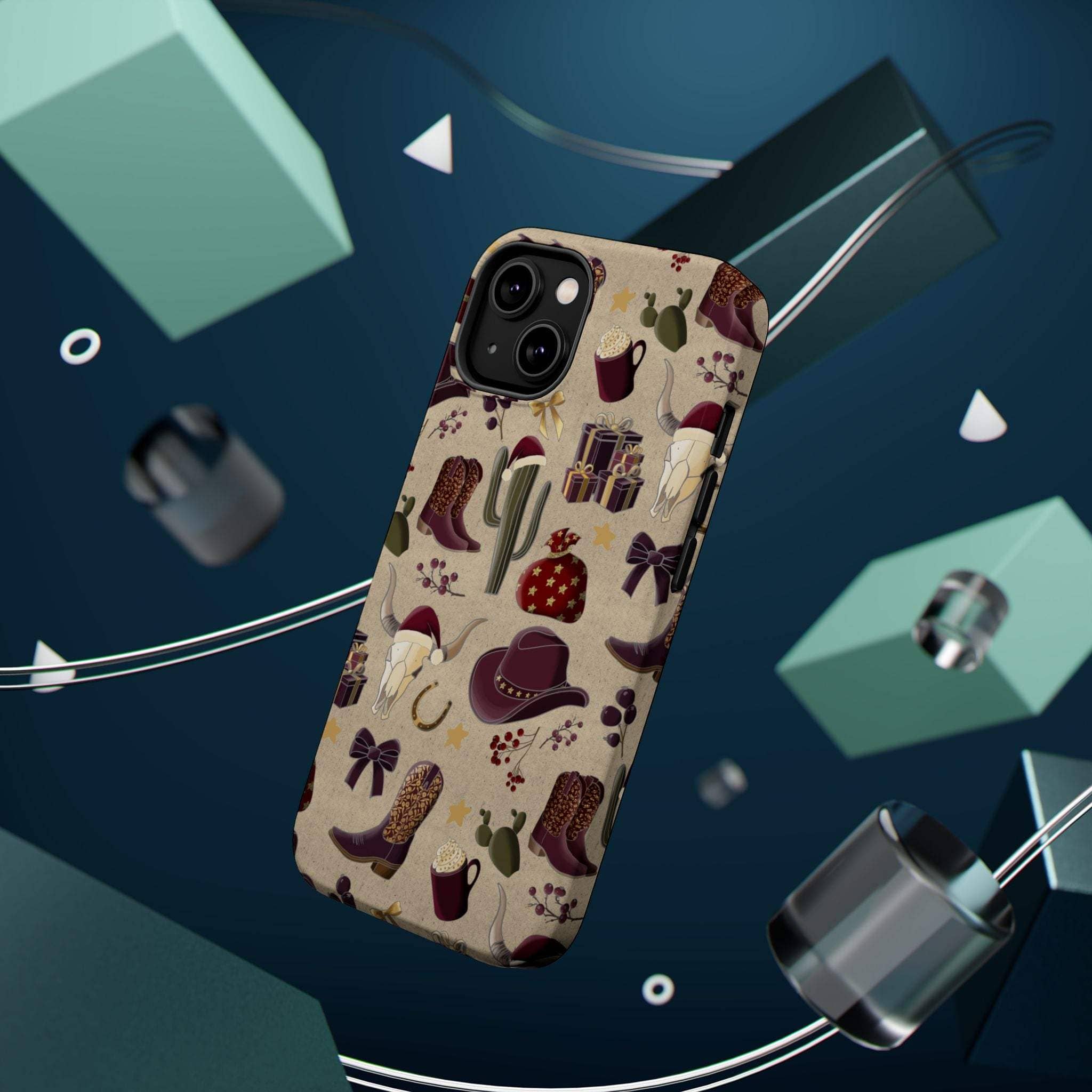 Phone Cases - Cowboy Christmas Design