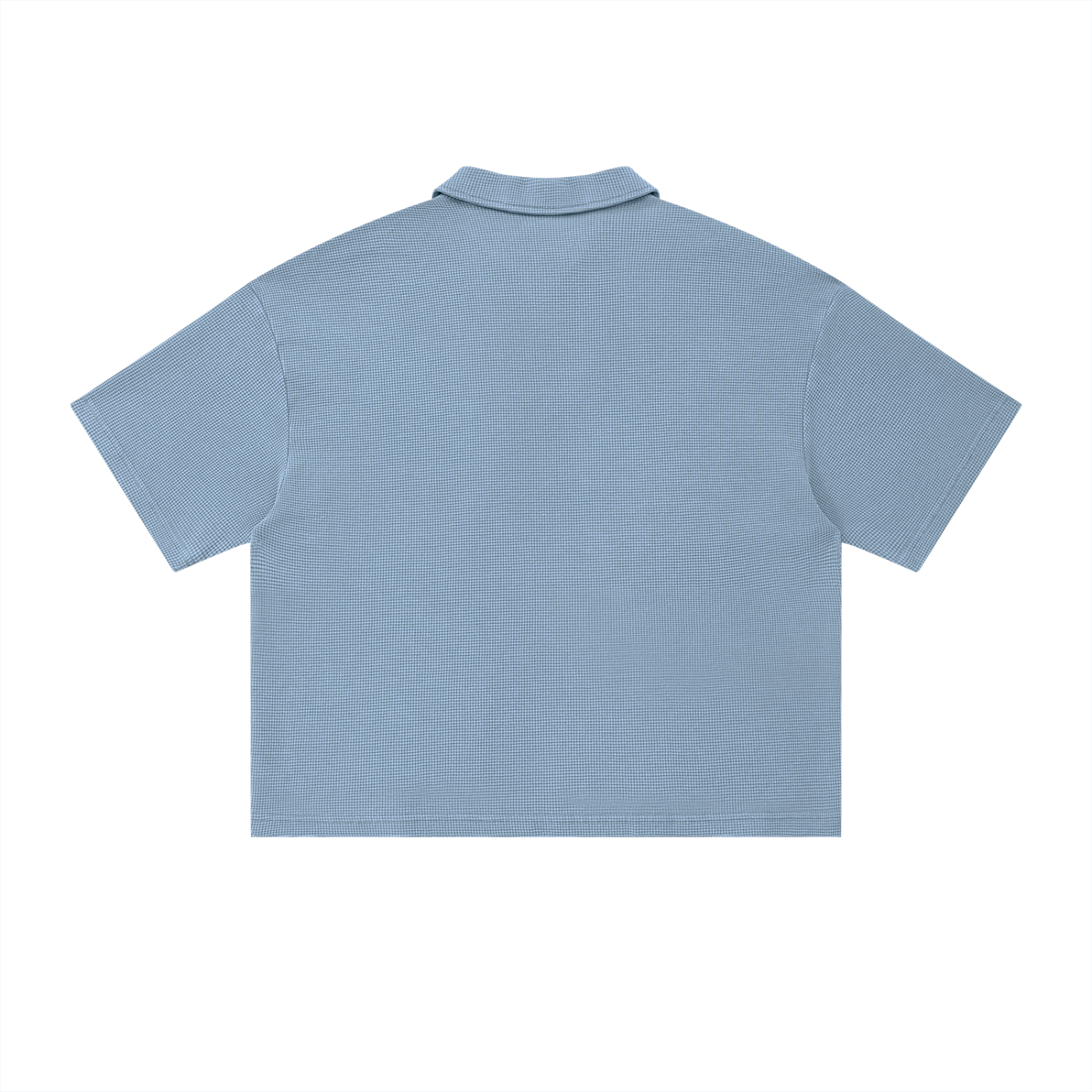 Unisex Waffle Boxy Polo Shirt | Oversized Vintage Streetwear Cotton Blend Tee