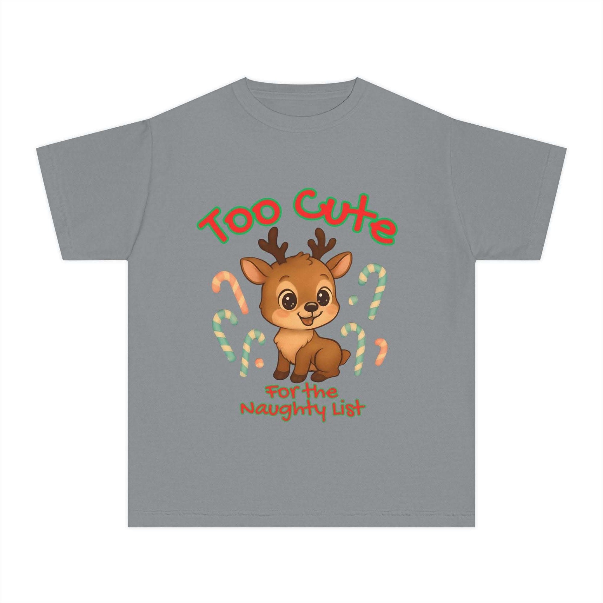 Youth Tee - Too Cute for the Naughty List Christmas Design - Kids tee