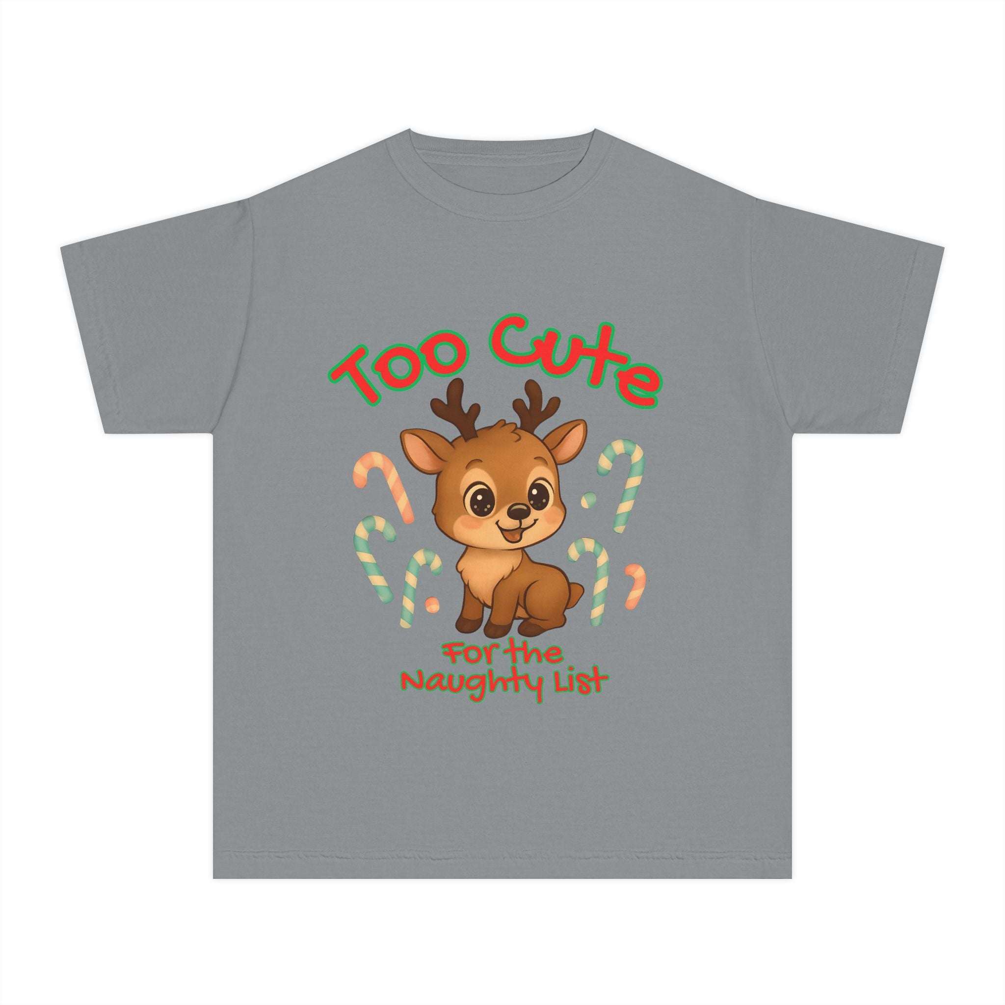 Youth Tee - Too Cute for the Naughty List Christmas Design