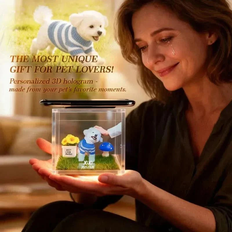 Custom Acrylic Pet Memorial House with 3D Holographic Display for DIY Pet Memorial