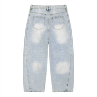Men's Vintage Wash Sunfade Barrel Leg Jeans with frayed details and relaxed fit