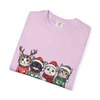 Bay Cat Lover T-shirt with Meowy Christmas design from Printify, perfect festive gift for cat enthusiasts.