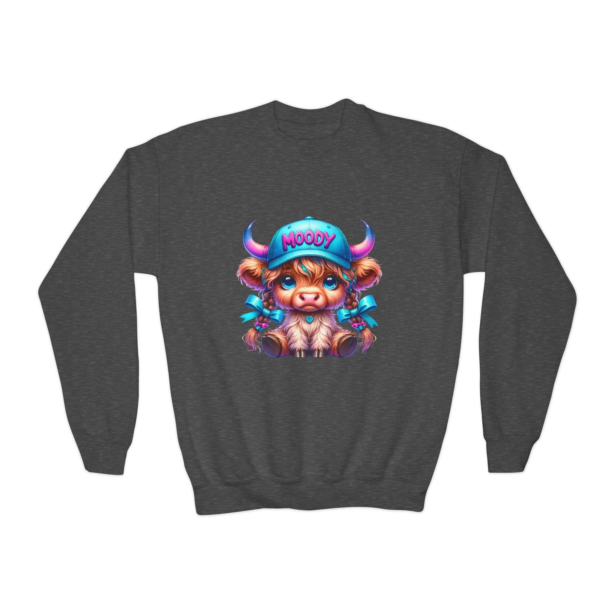 Moody Girl Highland Cow Sweatshirt