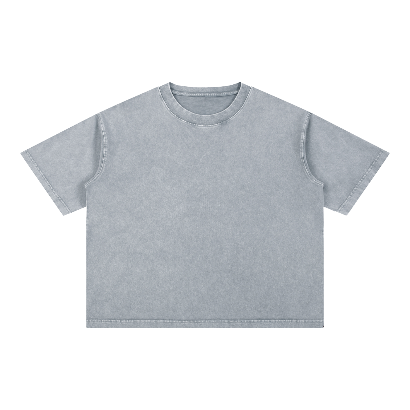 Mineral Wash Boxy Cotton T-Shirt | Oversized Drop Shoulder Crop Tee