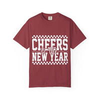 Cheers for the New Year T-Shirt relaxed fit vintage-style garment-dyed tee for casual celebrations