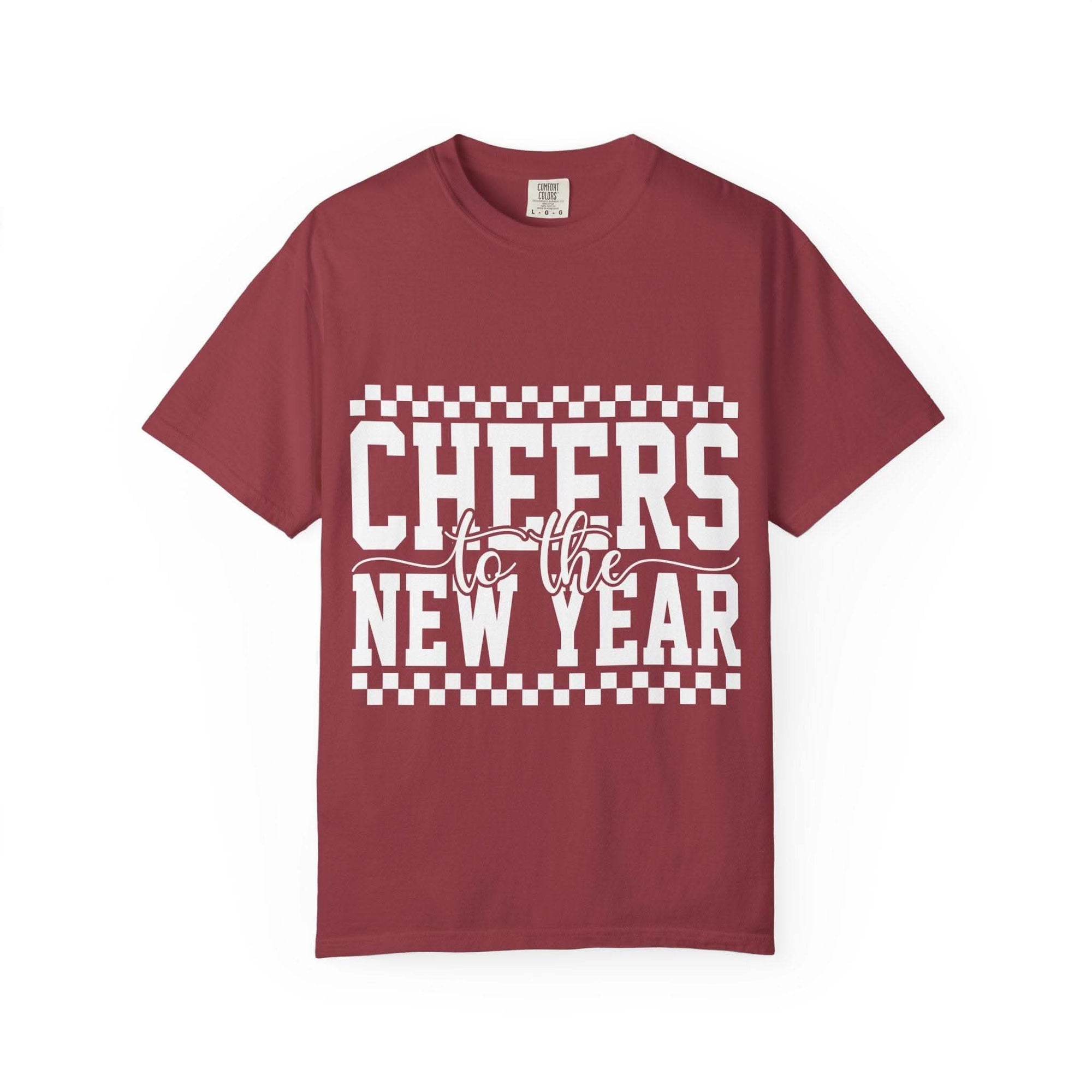 Cheers for the New Year T-Shirt relaxed fit vintage-style garment-dyed tee for casual celebrations