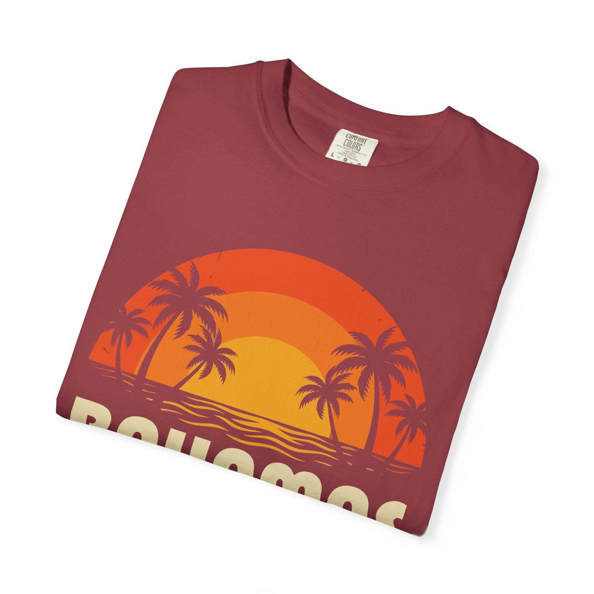 Bahamas Retro Sunset T-shirt | Palm Tree Beach Vacation Tee