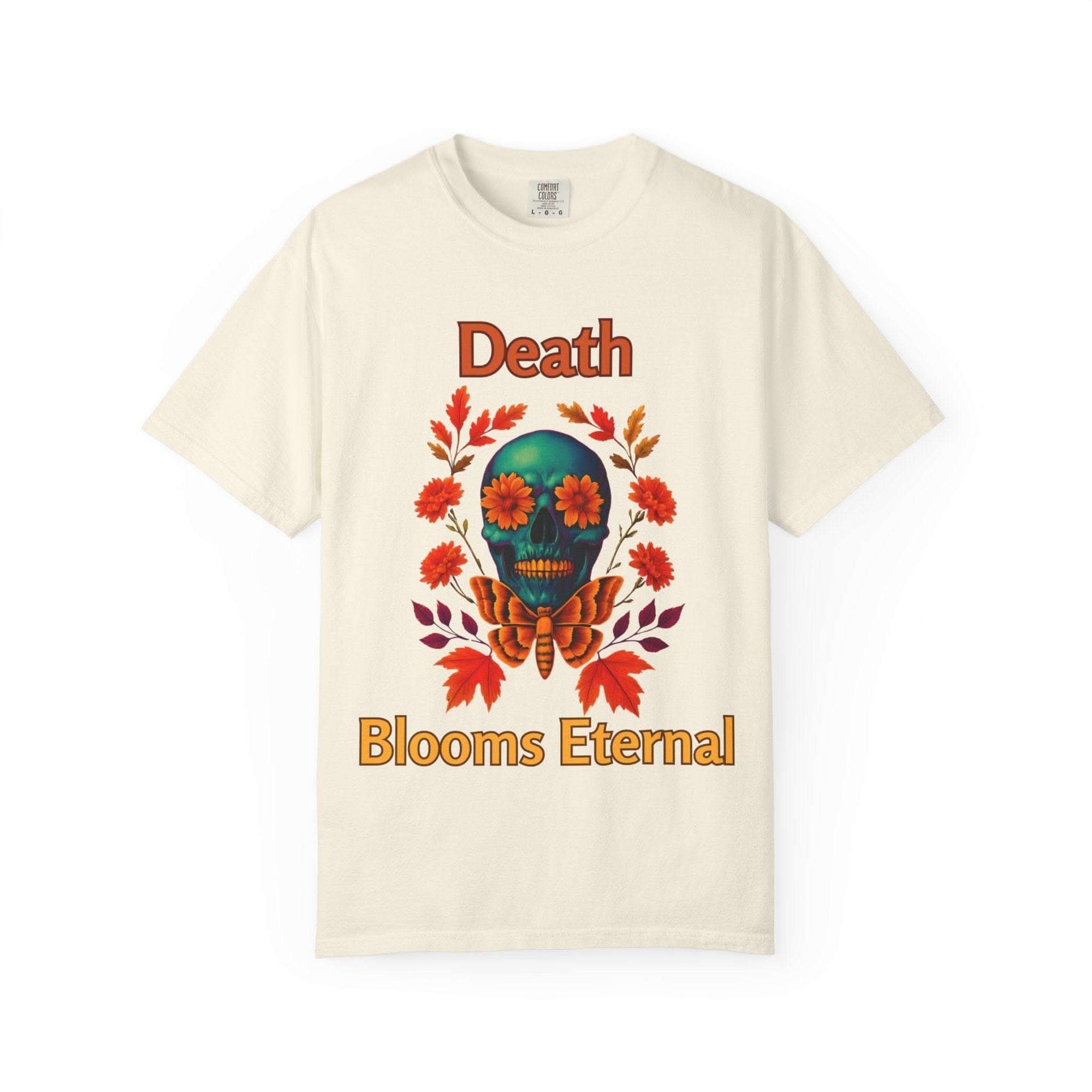 Unisex black T-shirt featuring gothic skull design, ideal for Halloween and heavy metal fans by Printify