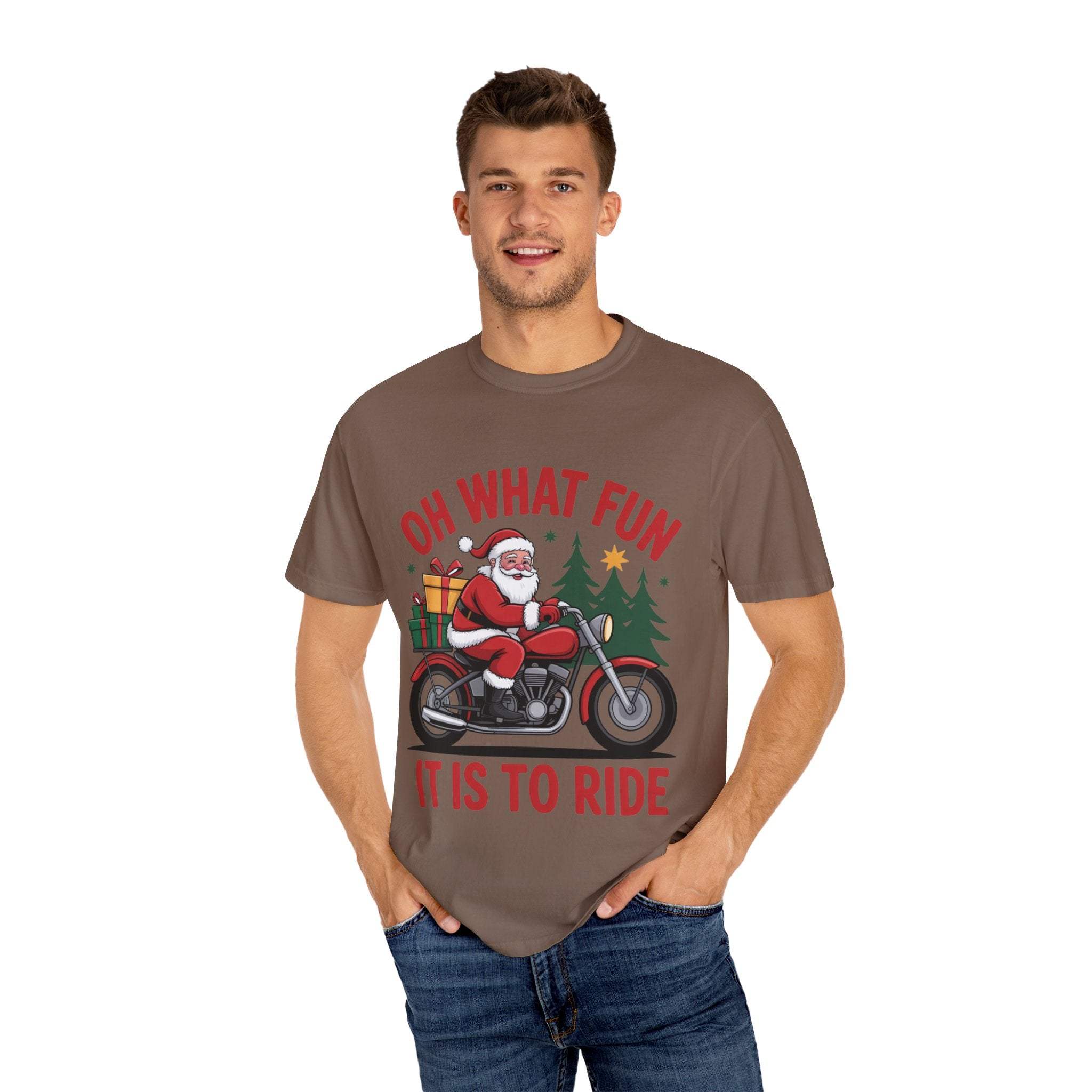 Santa On A Motorcycle T-Shirt