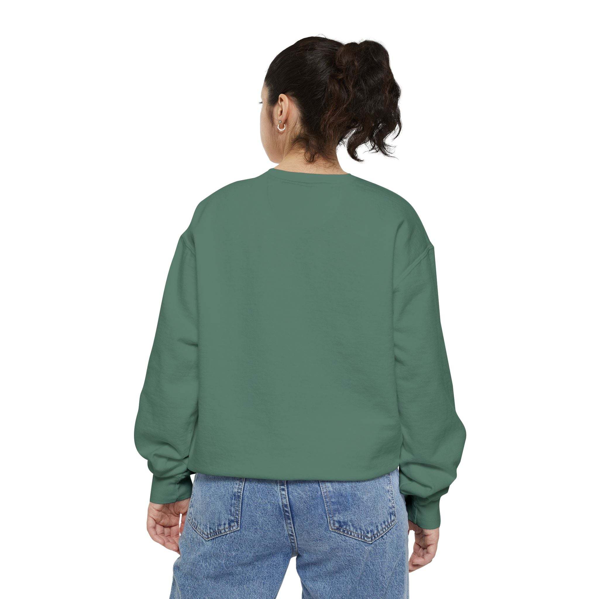 White vintage varsity Merry Christmas sweatshirt by Printify, featuring festive holiday lettering