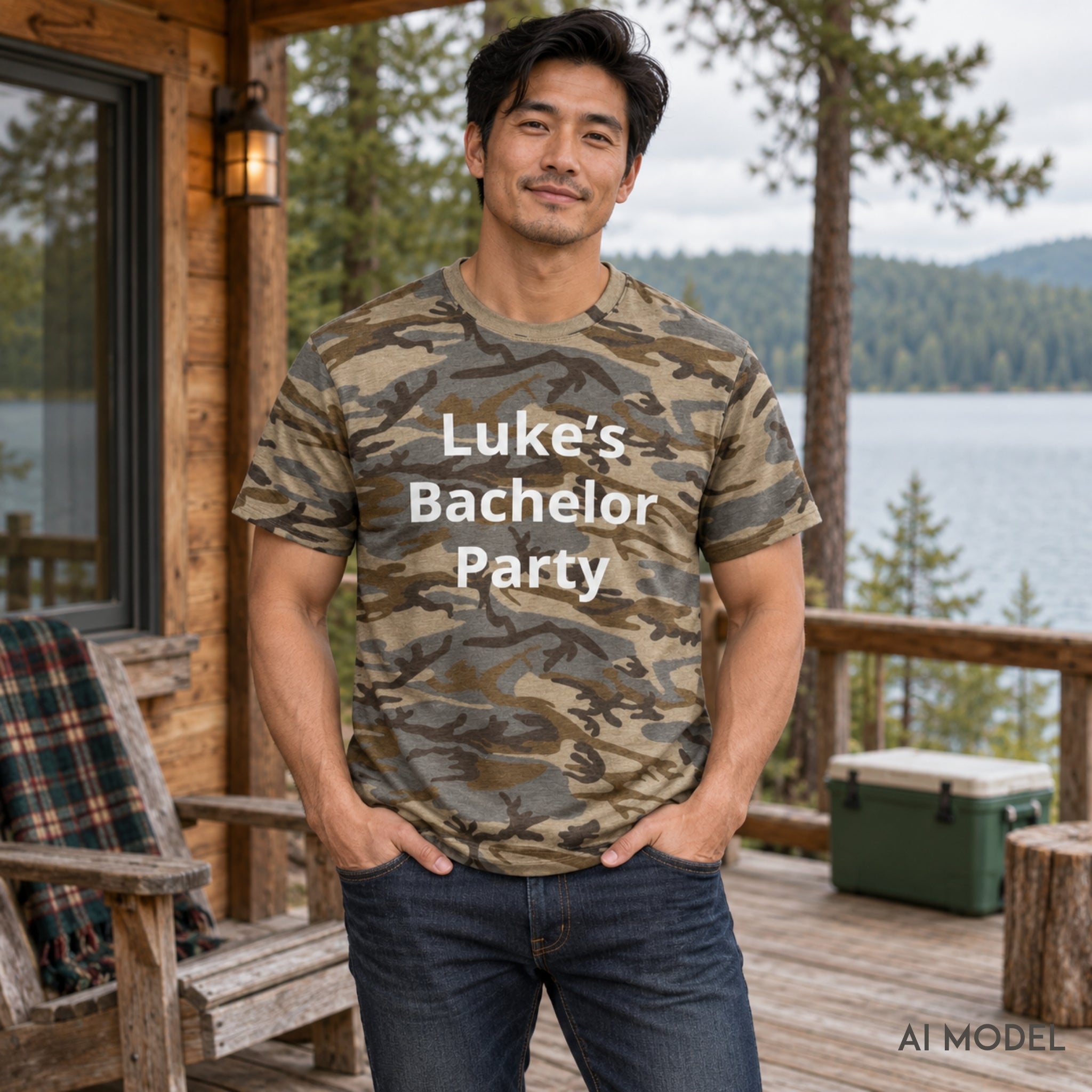 Custom Bachelor Party Camo Tee | Personalized Party Shirt
