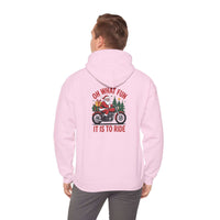 Santa motorcycle hoodie in black, featuring festive graphics, perfect for holiday celebrations and motorcycle enthusiasts.