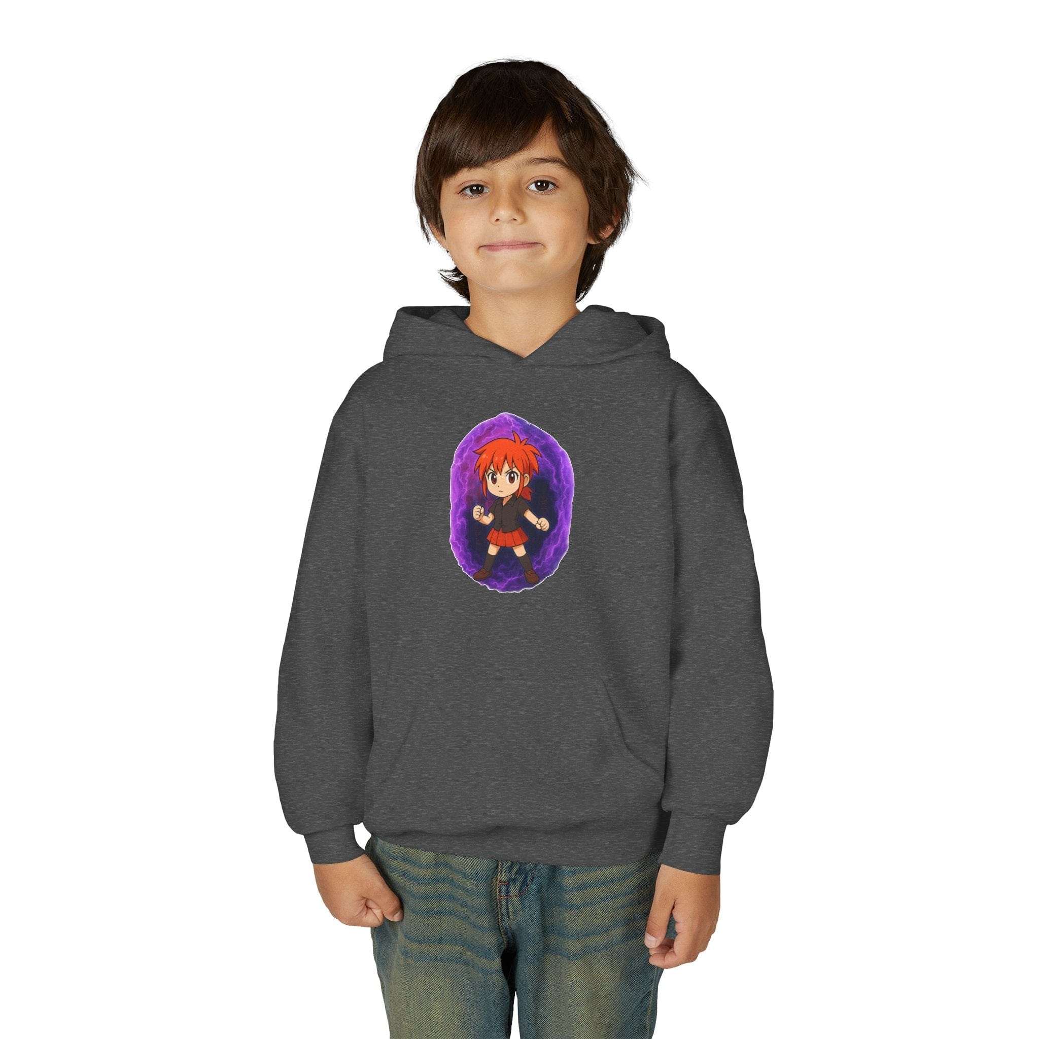 Anime Purple Power Girl Youth Hoodie Sweatshirt