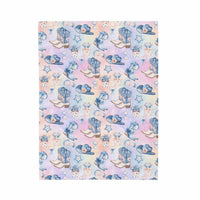 Coastal Cowgirl plush blanket with pastel beach and cowboy boot design