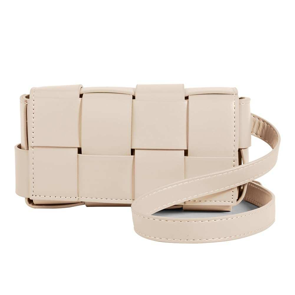 Apricot Leather Woven Bag