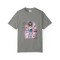 Ivory unisex T-shirt with 'Things I Can Change and Cannot' design, ideal for coffee and wine lovers by Printify.