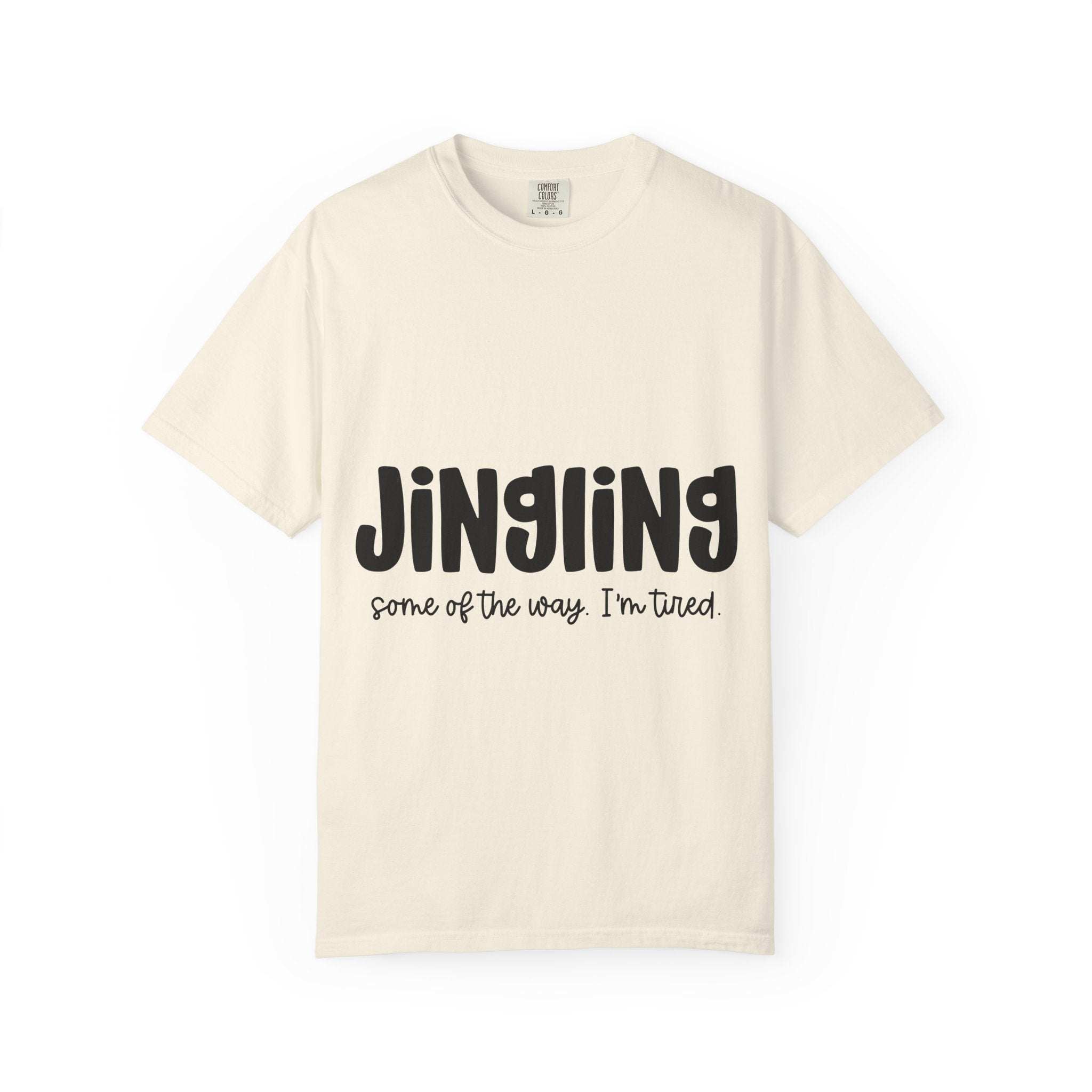 Red unisex t-shirt with humorous text 'Some of the Way I’m Tired' by Printify, perfect for casual wear.