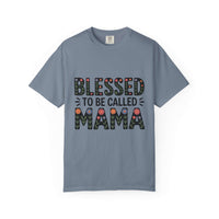 Floral "Blessed To Be Called Mama" T-Shirt with soft vintage wash and floral lettering celebrating motherhood
