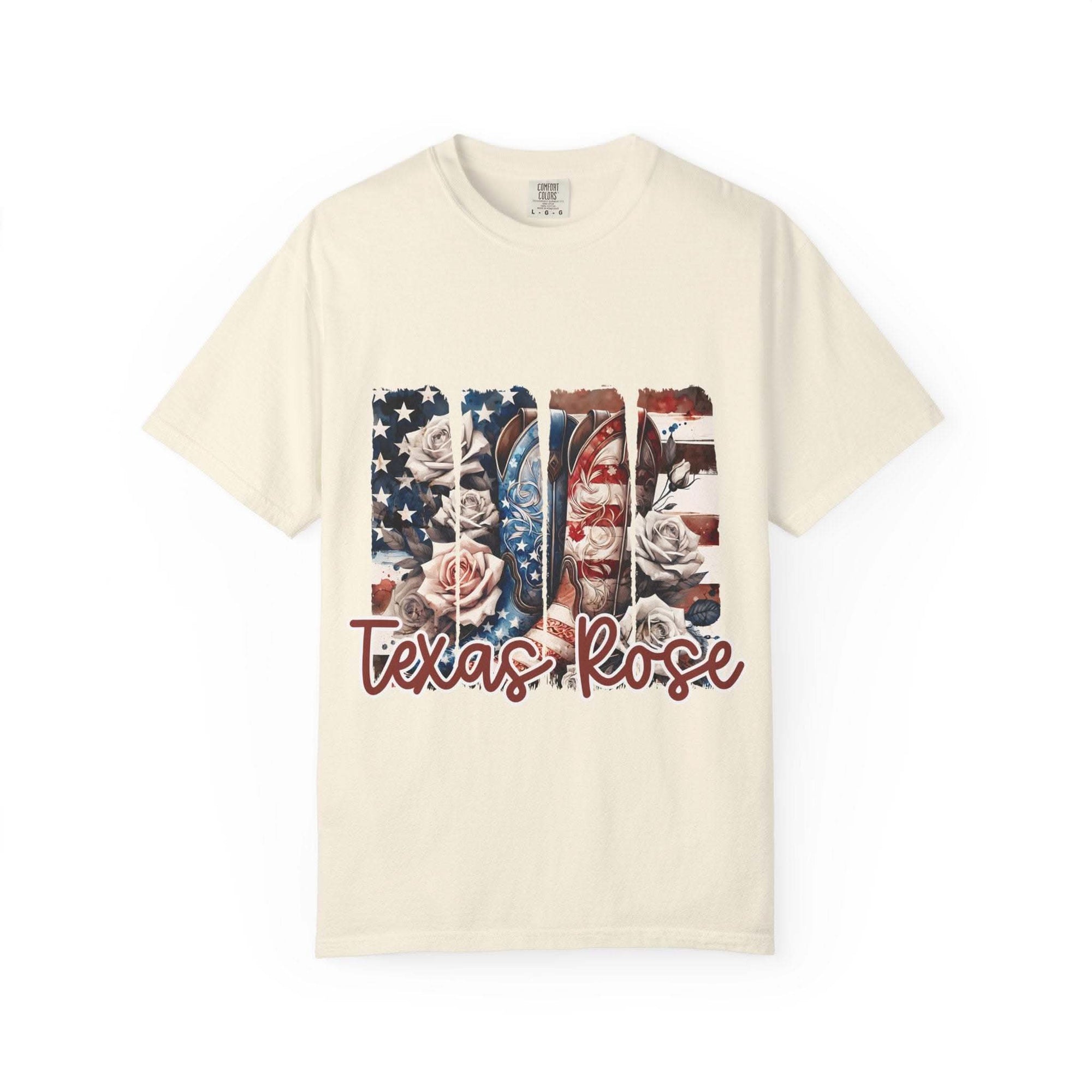 Soft faded Texas Rose T-Shirt in relaxed fit showcasing wild rose charm