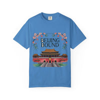 White Travel T-shirt for Beijing adventures by Printify, featuring a casual style and soft cotton material.