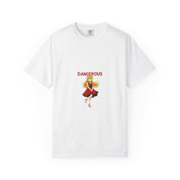 Anime Dangerous Red Girl T-shirt featuring bold red anime girl graphic on 100% cotton tee