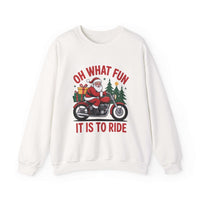 Black Christmas Santa sweatshirt by Printify, cozy crewneck pullover for winter wear, available in sizes S, M, L