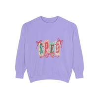 Pepper garment-dyed sweatshirt for preppy SPED teachers, featuring a festive Christmas design by Printify