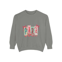 Cozy butter-colored sweatshirt with Christmas design, perfect for para educators, by Printify.
