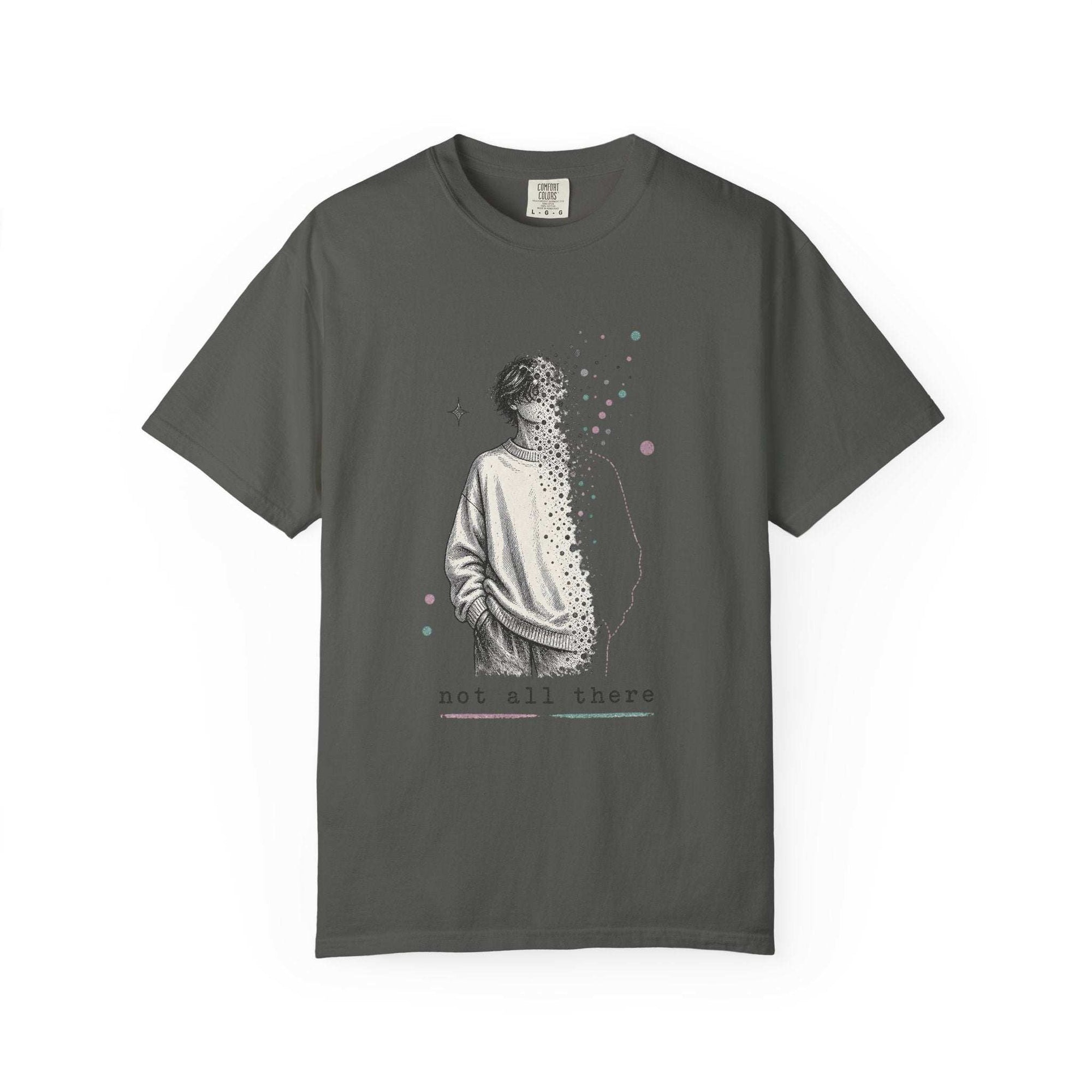 T-Shirt — 'not all there' Abstract Disintegrating Figure Weirdcore Graphic Tee