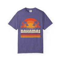 Bahamas Retro Sunset T-shirt | Palm Tree Beach Vacation Tee