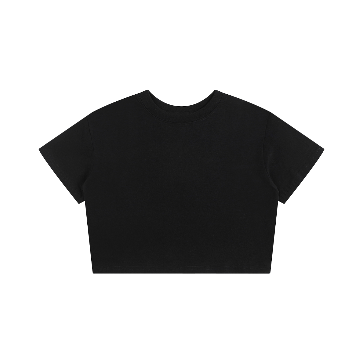 Black and white women's baby tee seamless t-shirt made of 100% cotton, loose fit, 200 GSM fabric, short sleeve, round neck, casual and sporty style