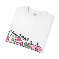 Christmas Lights Are My Favorite Color T-shirt in soft garment-dyed cotton with relaxed fit and festive holiday text design