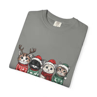 Bay Cat Lover T-shirt with Meowy Christmas design from Printify, perfect festive gift for cat enthusiasts.