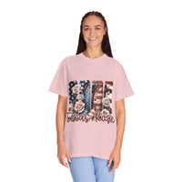 Texas Rose T-Shirt with soft faded hue and relaxed fit inspired by blooming Texas wild rose
