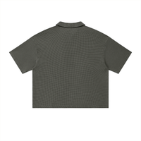 Unisex Waffle Boxy Polo Shirt | Oversized Vintage Streetwear Cotton Blend Tee