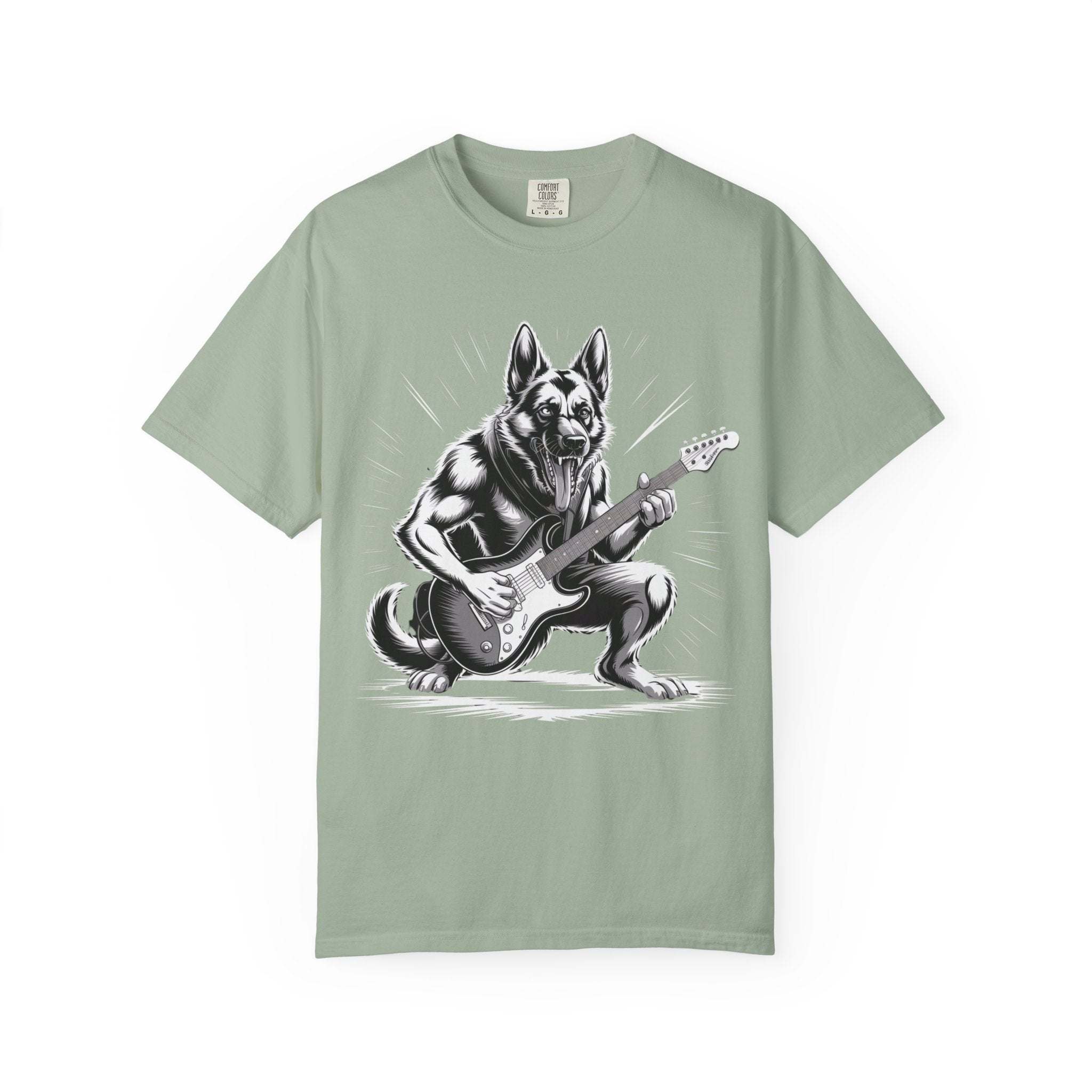 Heavy Metal German Shepherd graphic on soft heavyweight garment-dyed tee with relaxed fit