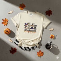 Puppies Halloween T-shirt with dogs in festive costumes on soft cotton fabric