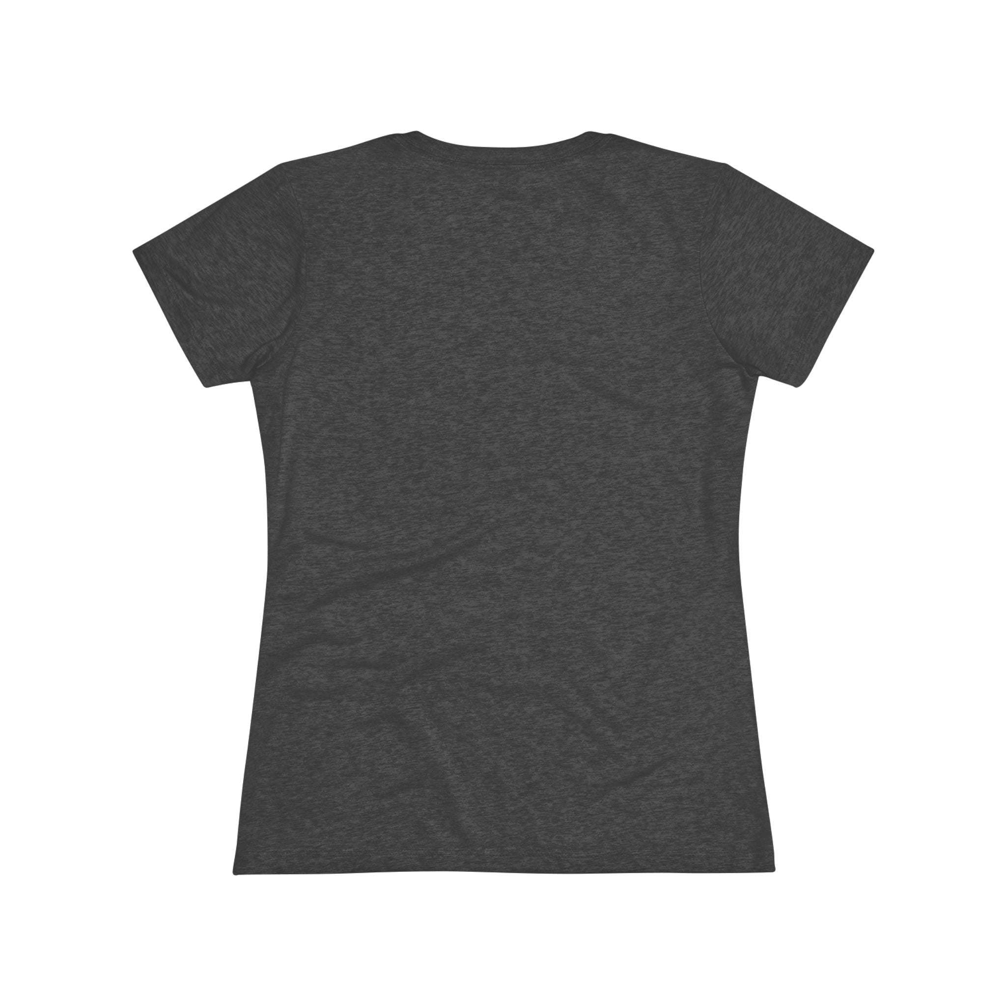Women T-shirt with festive Mimi Claus design and Santa hat in soft triblend fabric for Christmas holiday