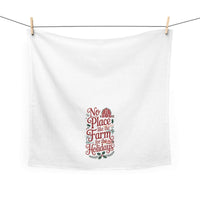 Farm Tea Towel with No Place Like the Farm for the Holidays design, 100% cotton, absorbent and fast-drying.