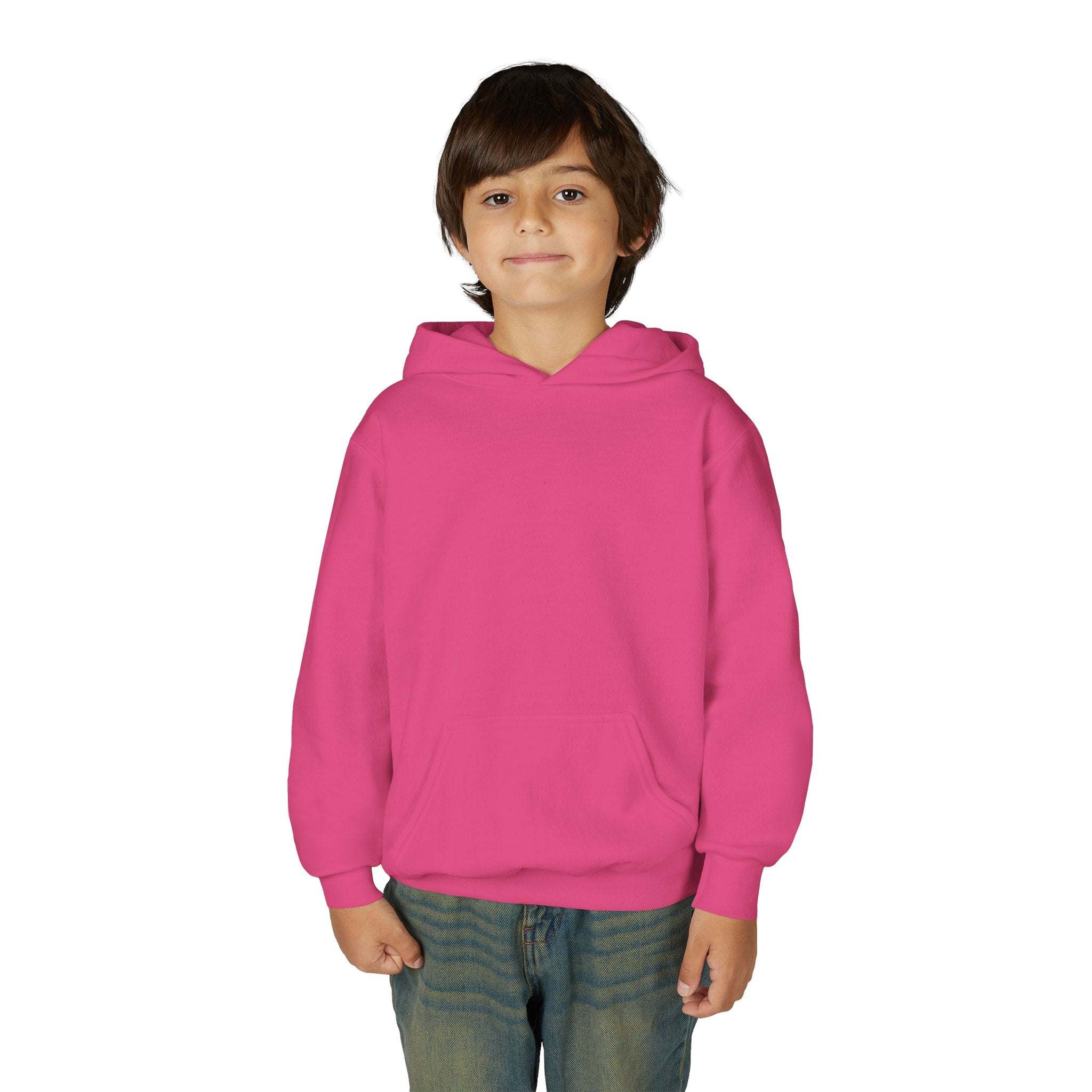 Youth hoodie featuring playful axolotl and capybara design, soft cotton-poly blend pullover sweatshirt.
