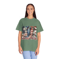 Soft faded Texas Rose T-Shirt on a white background showcasing relaxed fit and garment-dyed cotton fabric