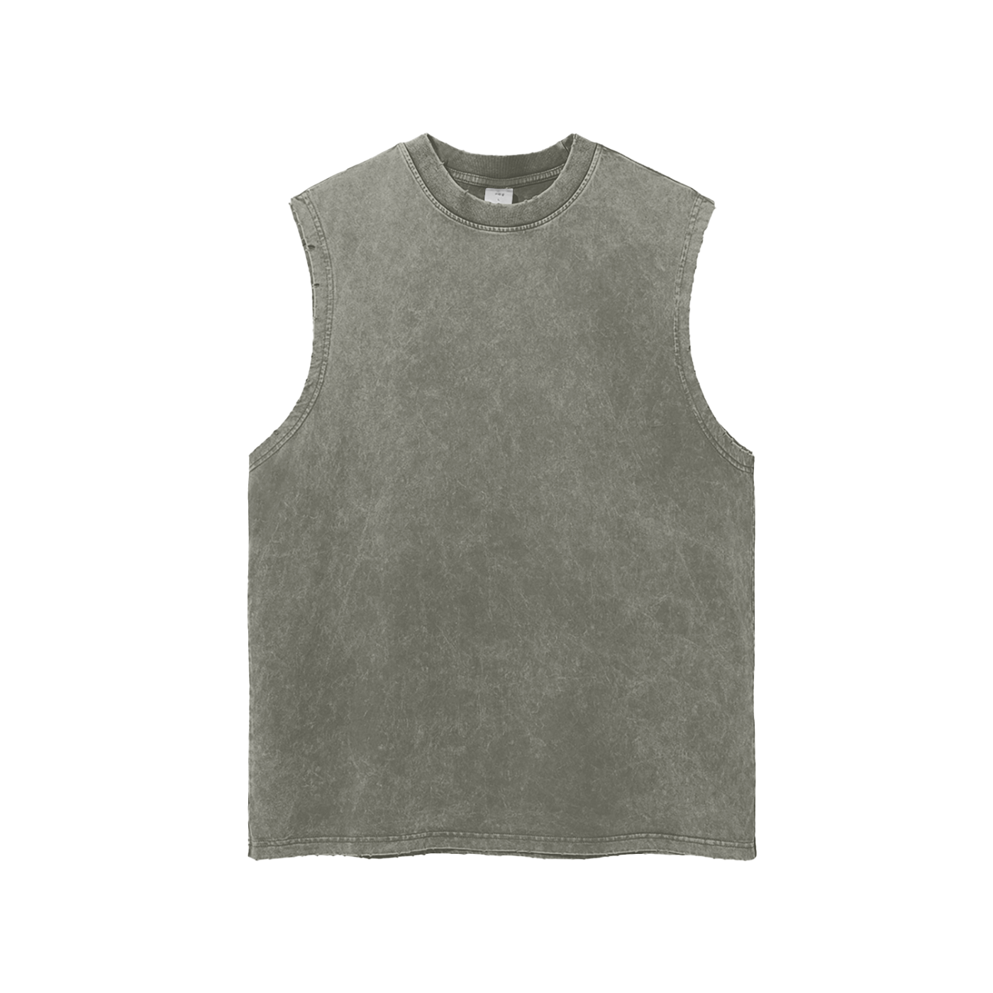 Snow Washed Frayed Hem Tank Top – Unisex Cotton Sleeveless Shirt