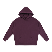 oversized fleeced hoodie unisex heavyweight streetwear pullover sweatshirt in neutral grey color with drop shoulders and adjustable hood